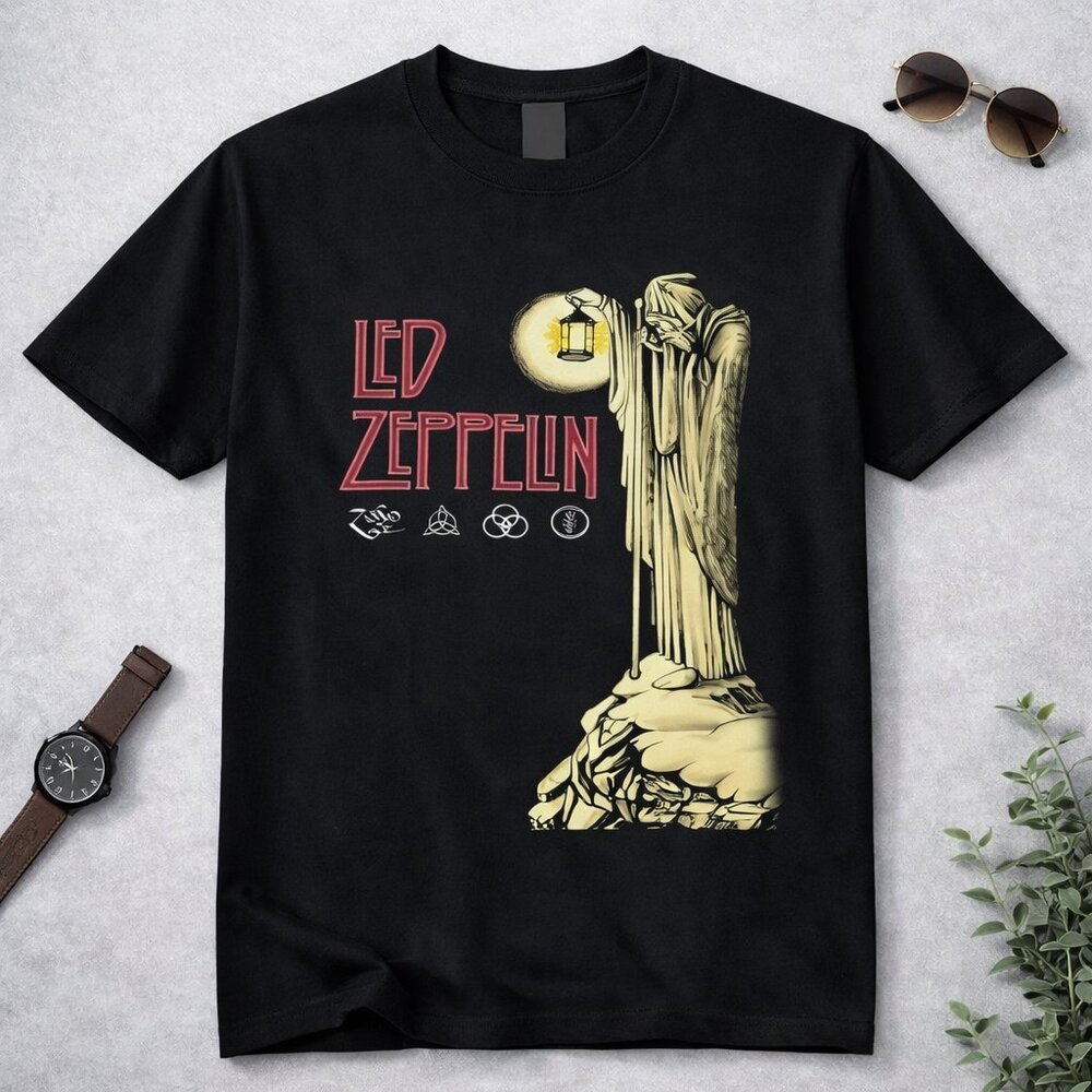 Led Zeppelin Hermit Lantern Vintage Rock Band Graphic Tee | Classic Music Shirt